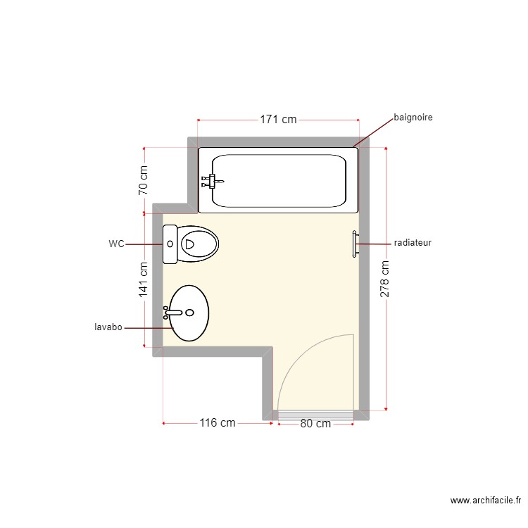 plan existant dossier 6004. Plan de 1 pièce et 5 m2