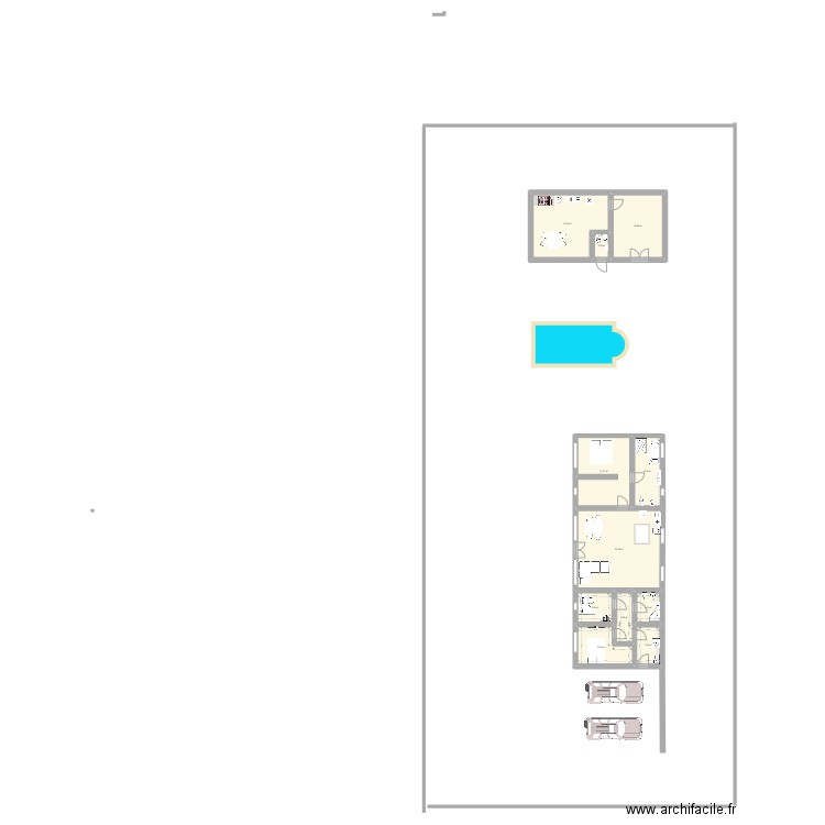 casa 2. Plan de 11 pièces et 153 m2