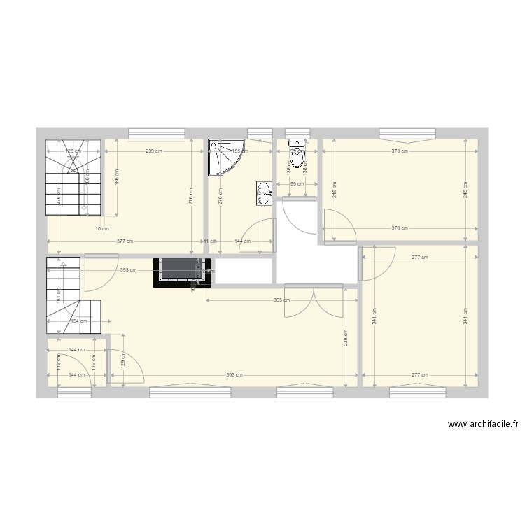 GLADHOFER - RDC. Plan de 7 pièces et 55 m2
