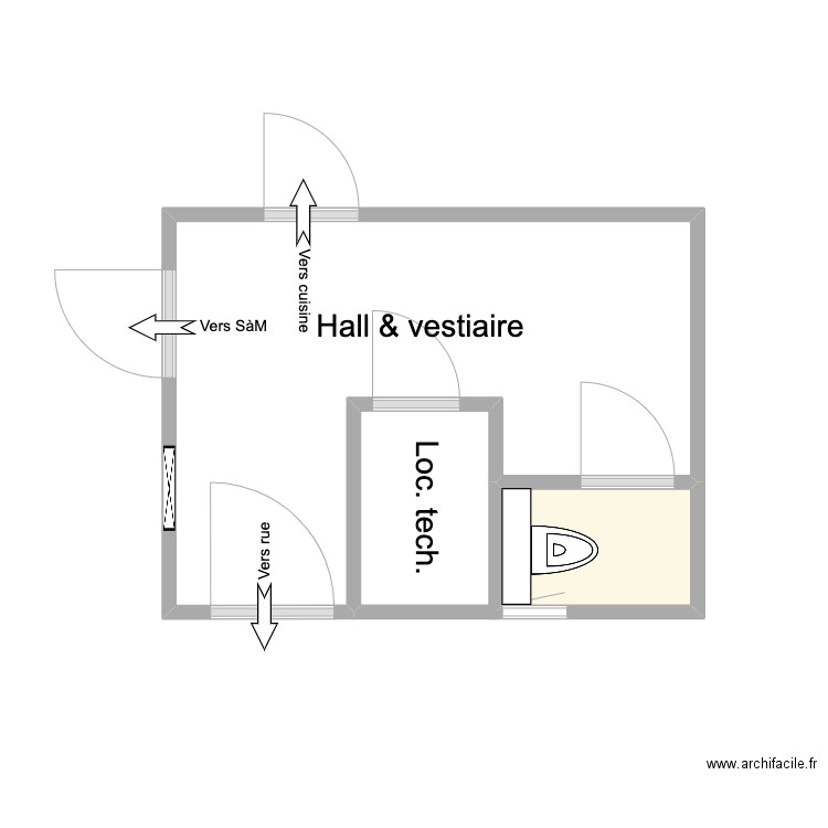 Hall & Vestiaire. Plan de 0 pièce et 0 m2