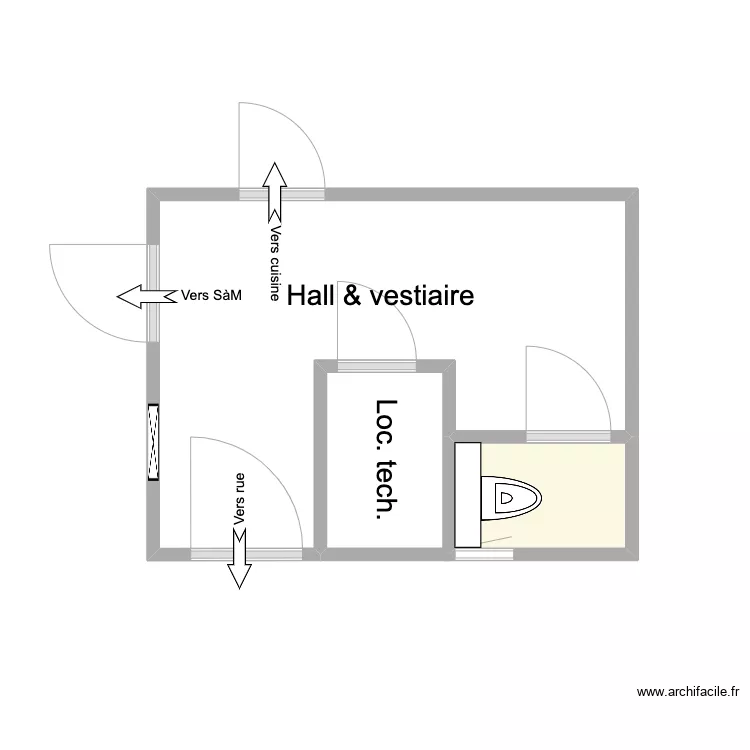 Hall & Vestiaire. Plan de 