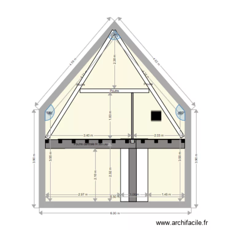 sainrt rhomble coupe. Plan de 