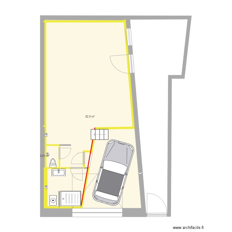 Aménagement studio et garage. Plan de 0 pièce et 0 m2