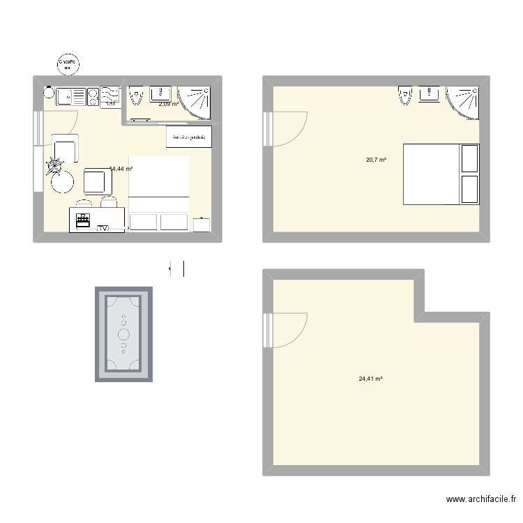 -Bnb3. Plan de 4 pièces et 62 m2