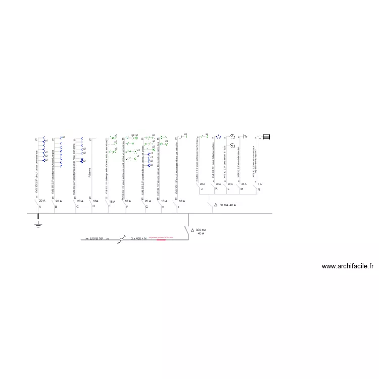 Sch&eacute;mas unifilaire DIDIER TRICNAUX. Plan de 