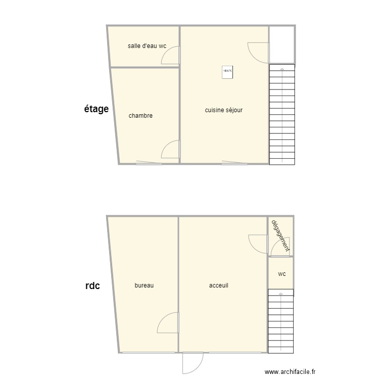 sci yao am2. Plan de 8 pièces et 68 m2