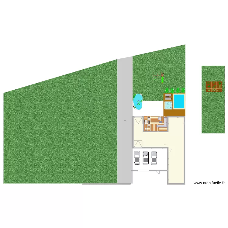 projet avec ext&eacute;rieur. Plan de 