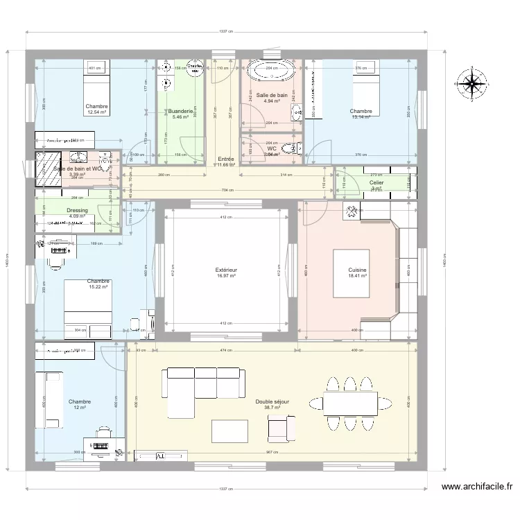maison carré v4. Plan de maison carré v4. Plan de
