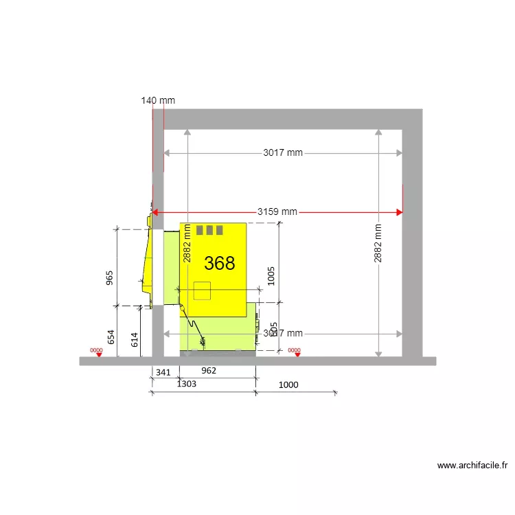 COUPE EXISTANT LUPINO 368. Plan de 