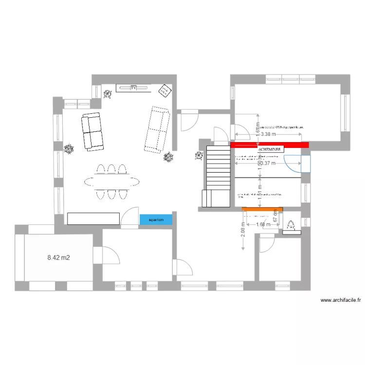  cuisine apres travaux POUTRES. Plan de 
