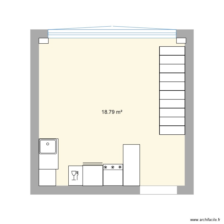 studio paris. Plan de 0 pièce et 0 m2