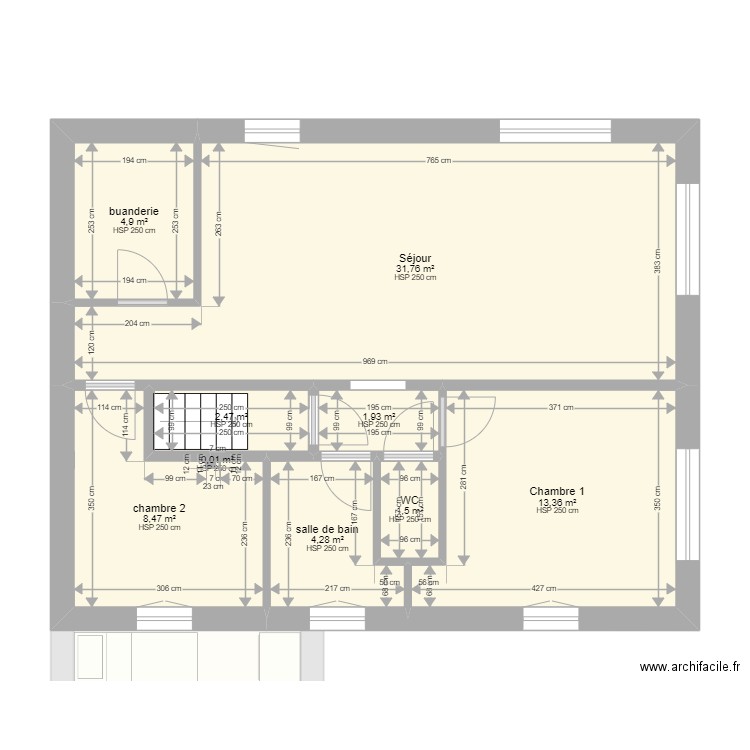 syne. Plan de 13 pièces et 143 m2