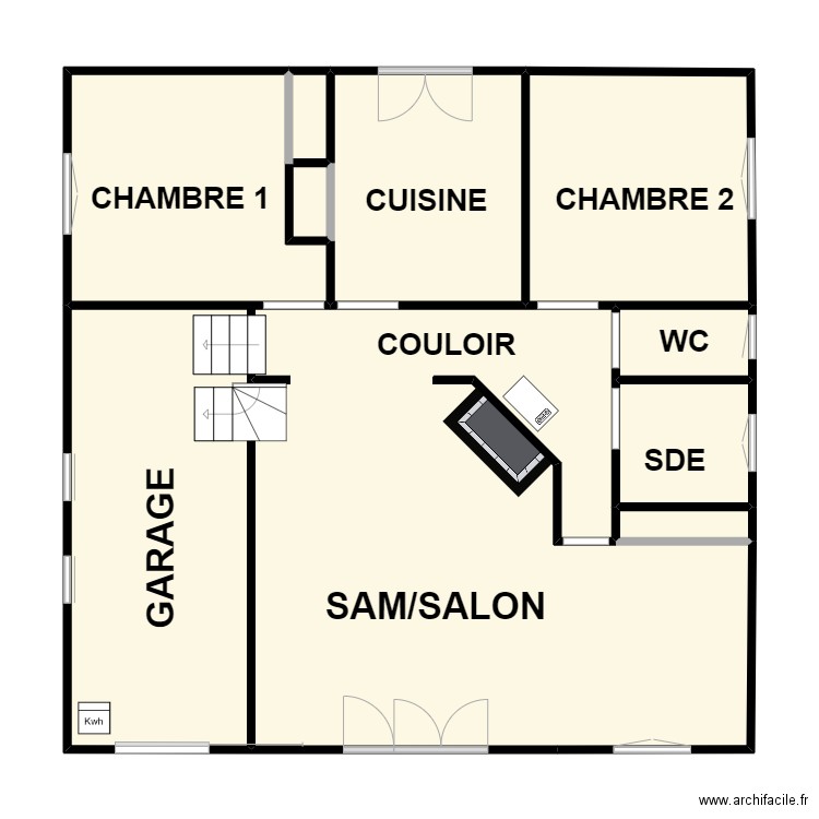 GARNIER RDC. Plan de 0 pièce et 0 m2