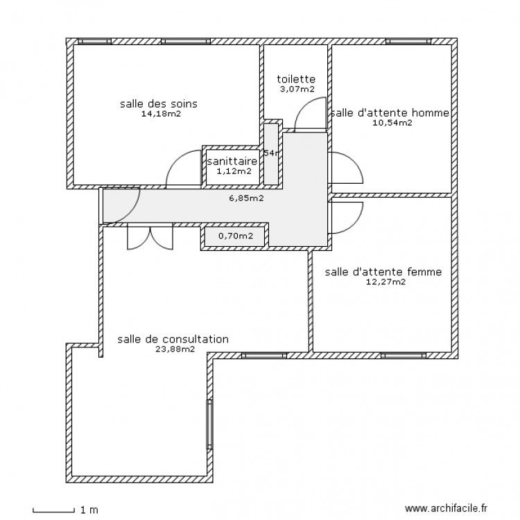 croquis du cabinet medical. Plan de 0 pièce et 0 m2