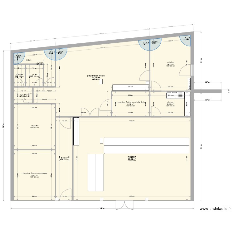 boucherie loubet modifier. Plan de 12 pièces et 177 m2