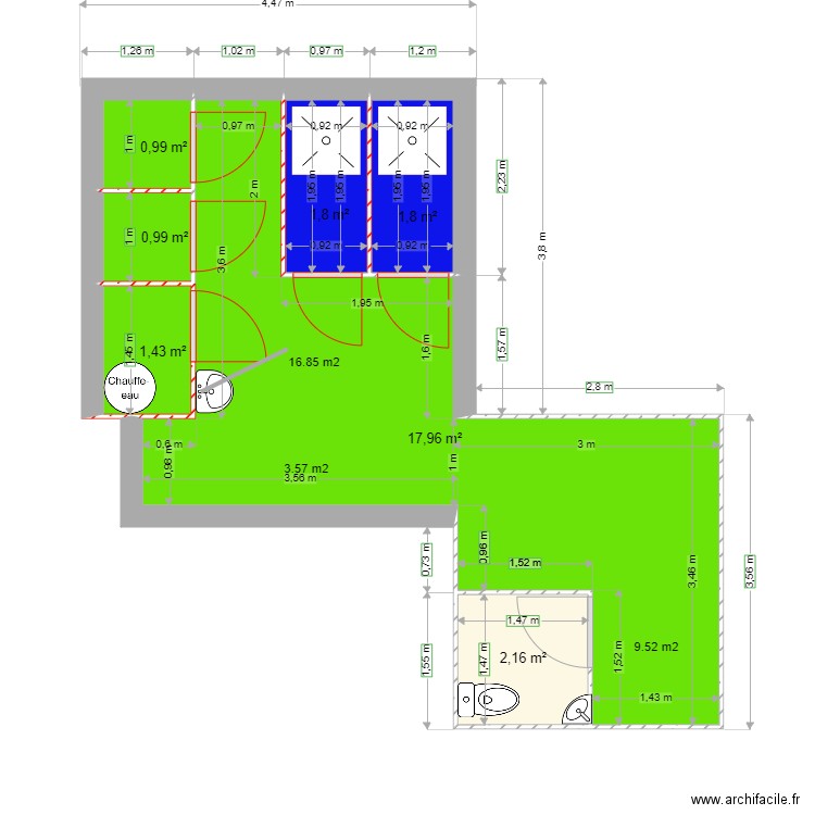 Physique club démolition. Plan de 0 pièce et 0 m2