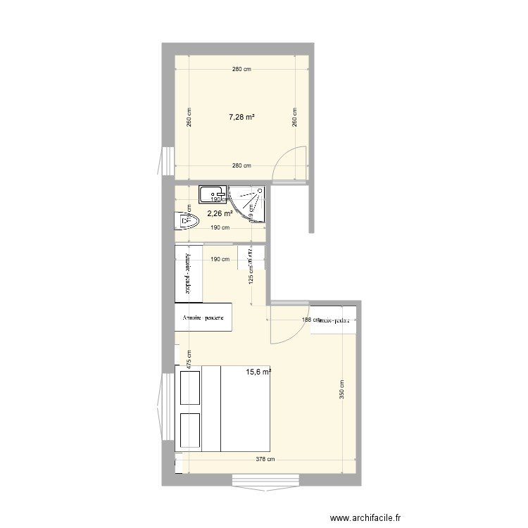 master1. Plan de 3 pièces et 25 m2