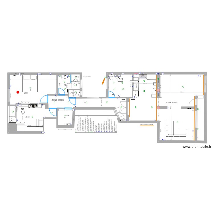 PLAN GENERAL V12 ELECTRICITE. Plan de 6 pièces et 118 m2