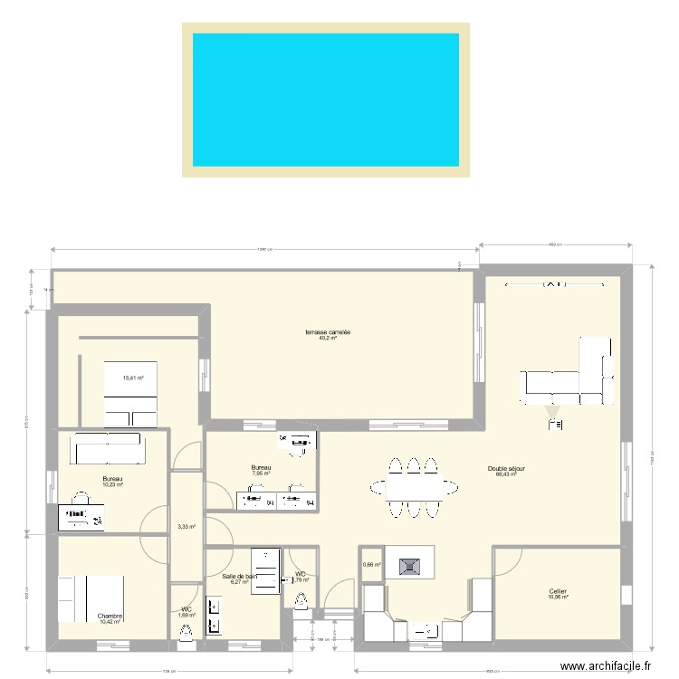 Maison. Plan de 12 pièces et 175 m2