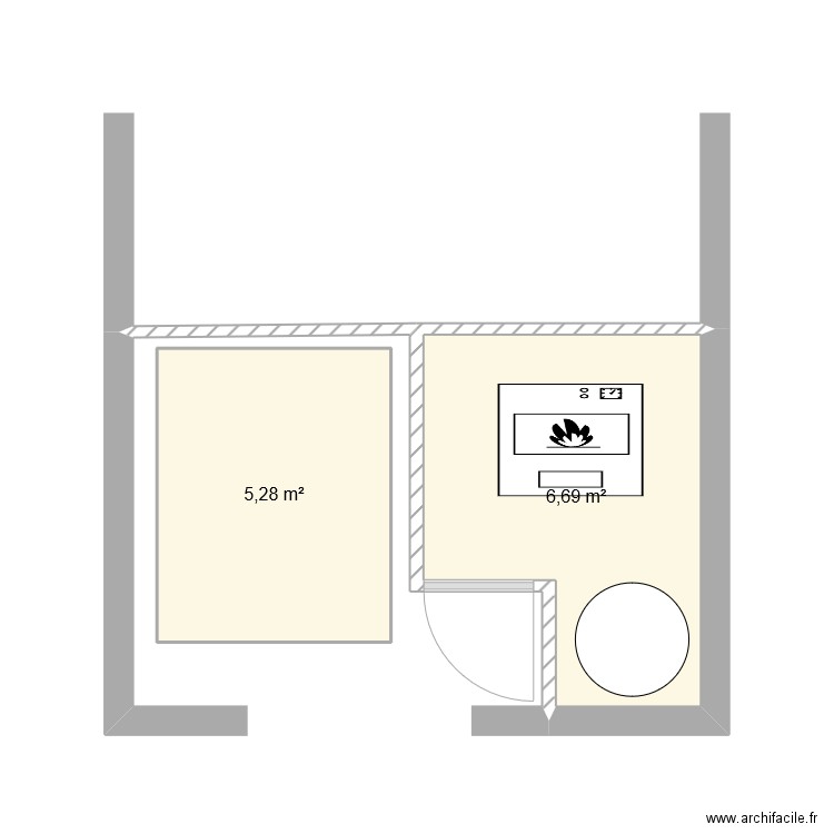 chaufferie 2. Plan de 2 pièces et 12 m2