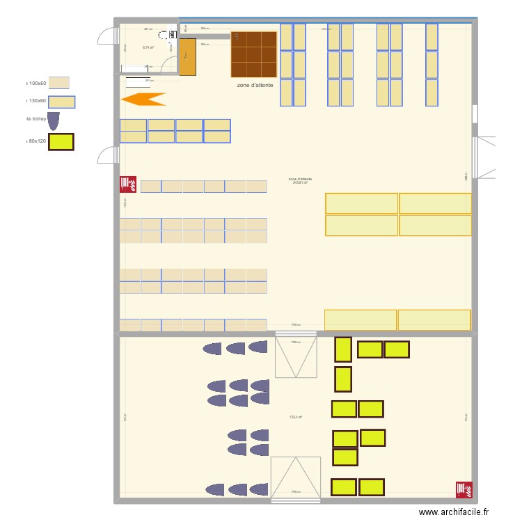 zone bom. Plan de 3 pièces et 386 m2