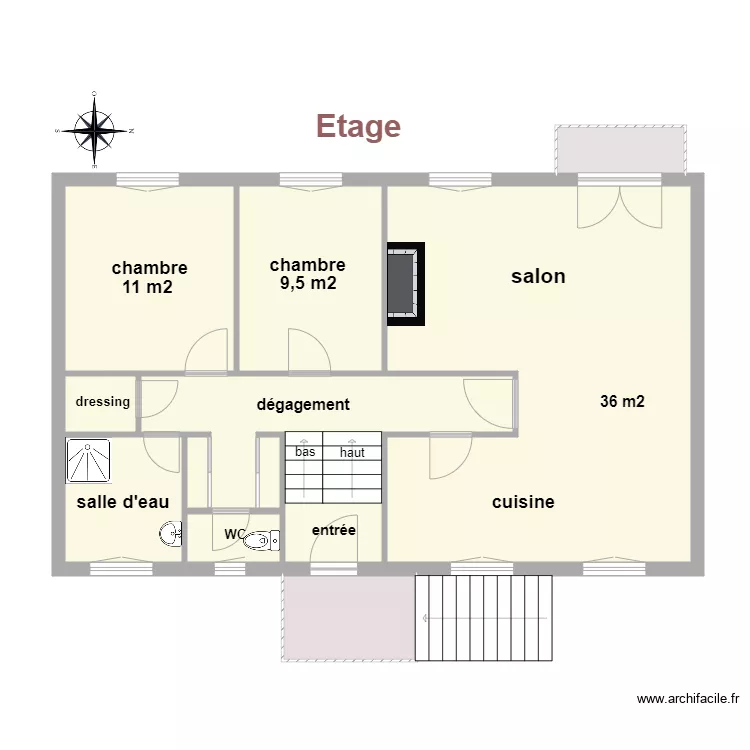 &eacute;tage mondoloni. Plan de 