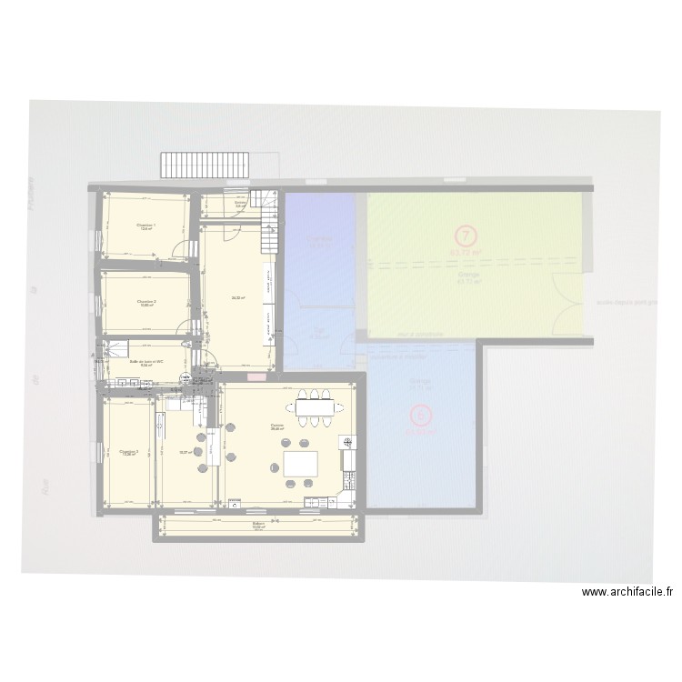 pierre_appart1. Plan de 14 pièces et 147 m2