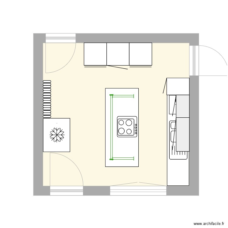 cuisine eclairage. Plan de 0 pièce et 0 m2