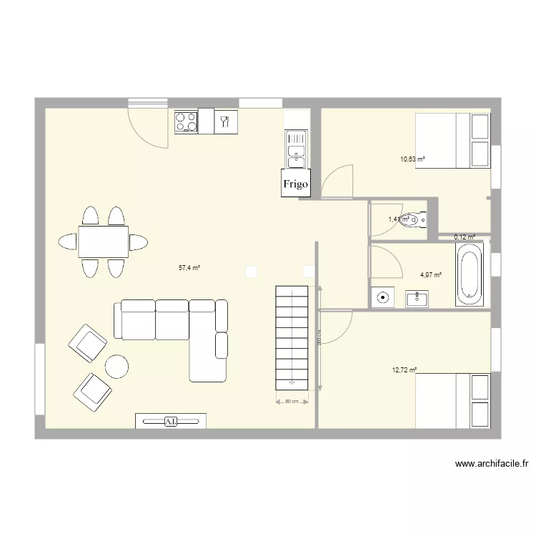 Appartement duplex avec mezzanine. Plan de Appartement duplex avec mezzanine. Plan de