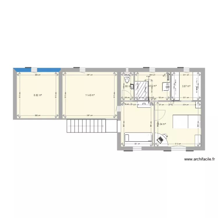 agrandissement &eacute;tage large modif. Plan de 