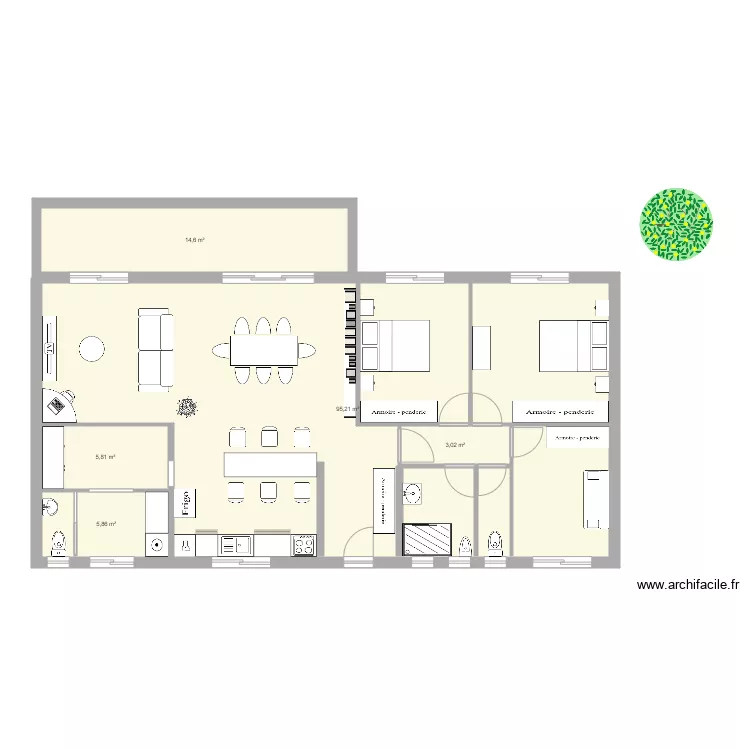 SURFACES MAISON ALERIA. Plan de 