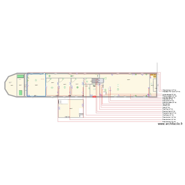 CALE ELECTRICITE PRISE. Plan de 0 pièce et 0 m2