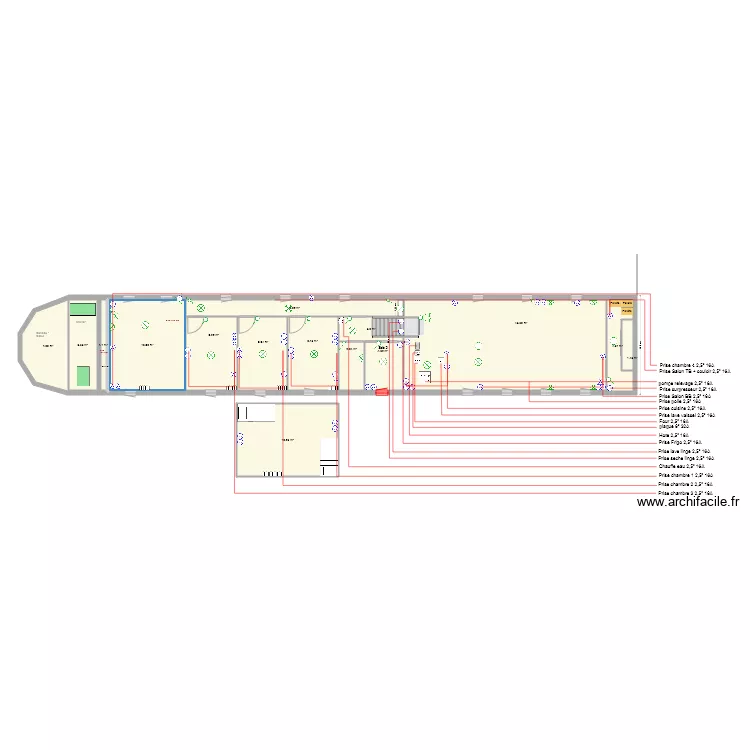 CALE ELECTRICITE PRISE. Plan de 