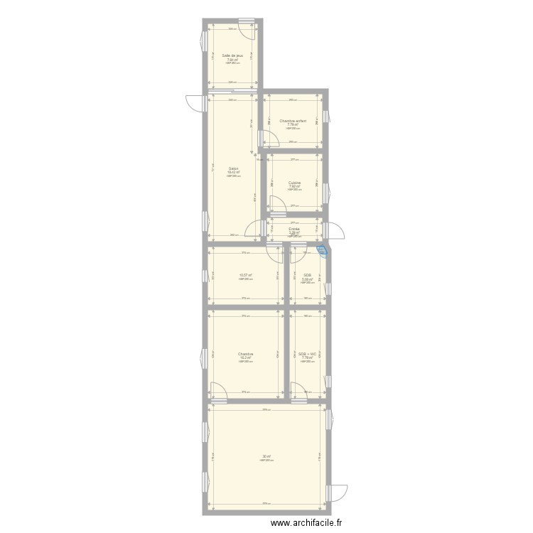 Maison actuelle et extension. Plan de 10 pièces et 115 m2