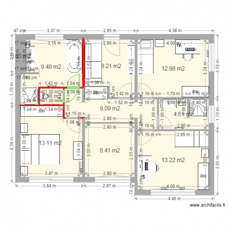 Moulin 1er étage 08 03. Plan de 0 pièce et 0 m2