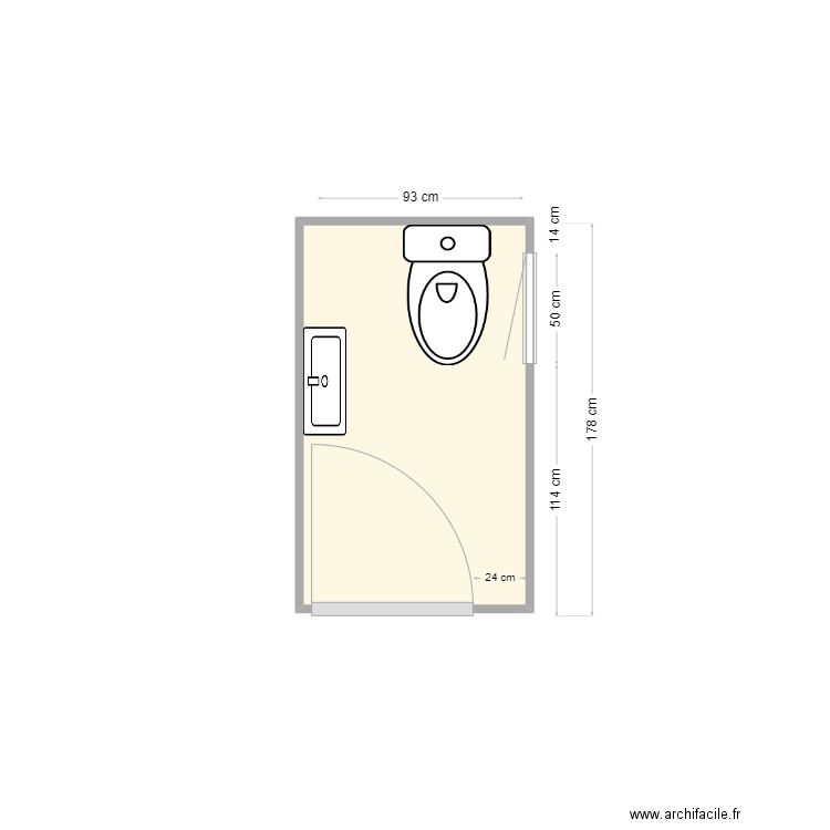 GUILLONEAU WC. Plan de 1 pièce et 2 m2