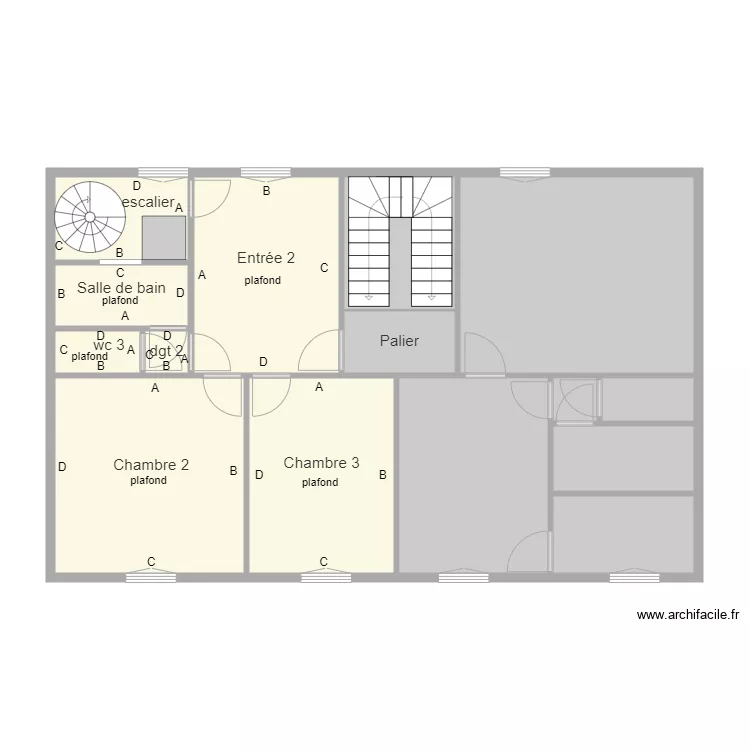 T6 2eme niveau. Plan de 