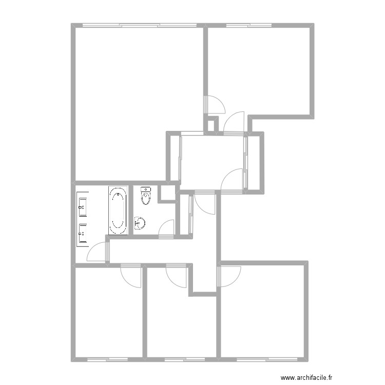 app. Plan de 4 pièces et 50 m2