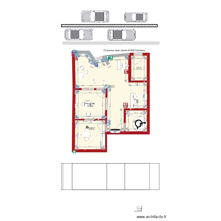 plan commerce bailleur étude touzani. Plan de 5 pièces et 59 m2