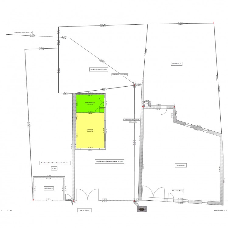 PLAN MASSE Abri jardin/ garage. Plan de 0 pièce et 0 m2