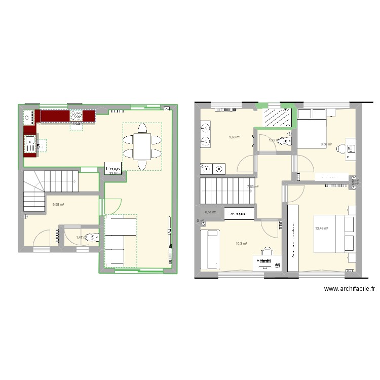 Marsac v3. Plan de 13 pièces et 98 m2