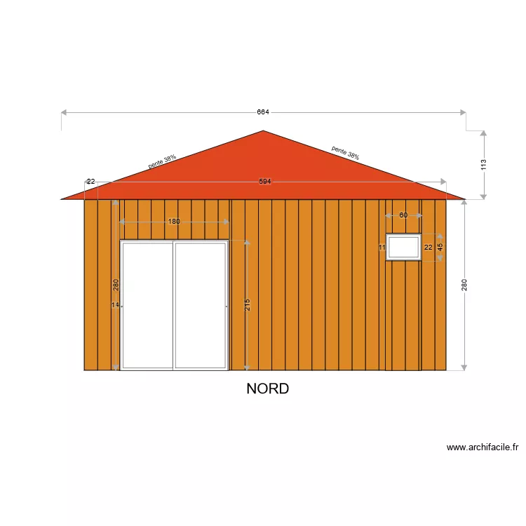 fa&ccedil;ade sud. Plan de 