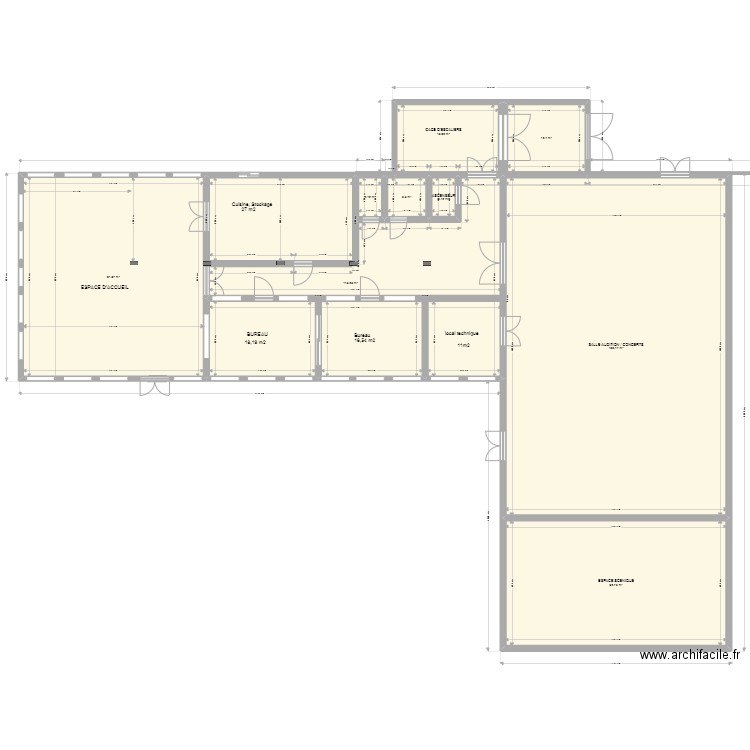 RC et SALLE AUDITION IMPULSE. Plan de 9 pièces et 463 m2