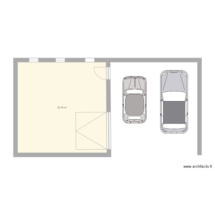 EXTENSION LA BOUTECAILLERE. Plan de 1 pièce et 34 m2