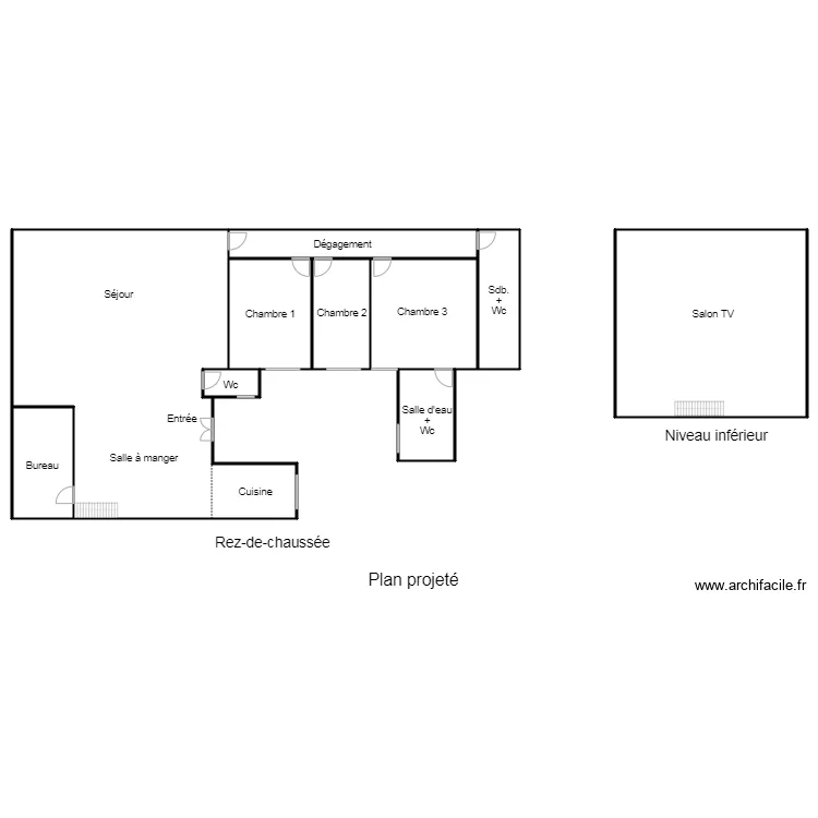 plan projet&eacute; michel . Plan de 