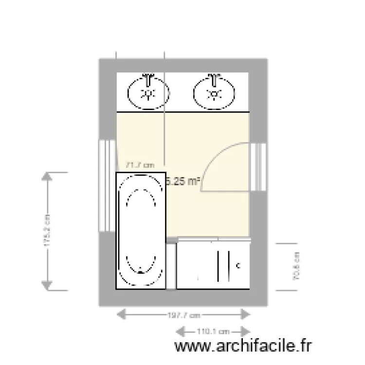 Bacchetta sdb. Plan de 