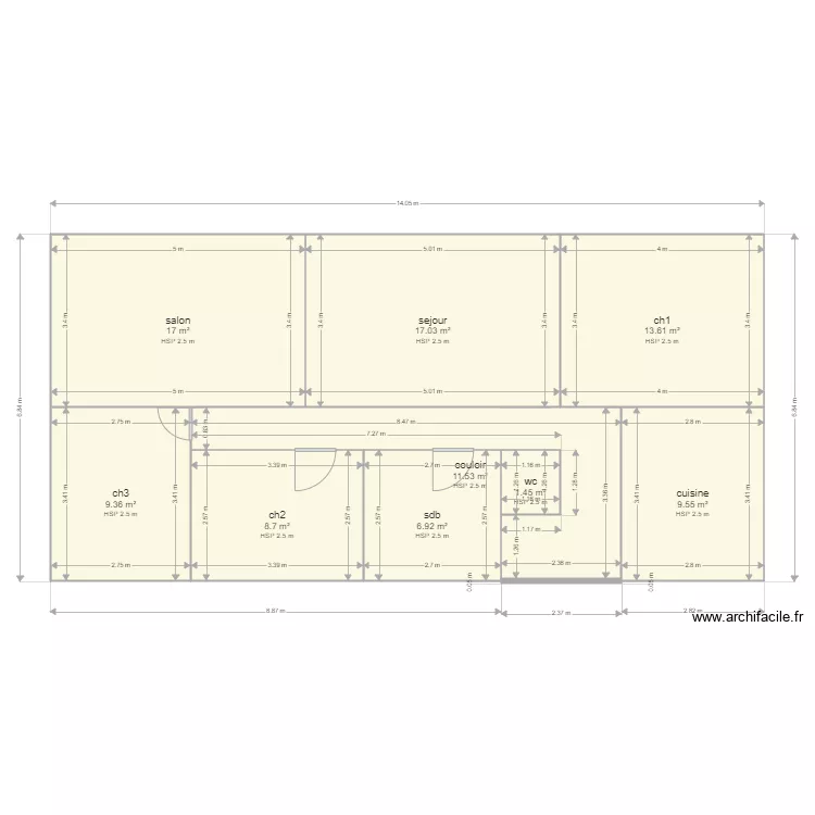 appartement . Plan de 