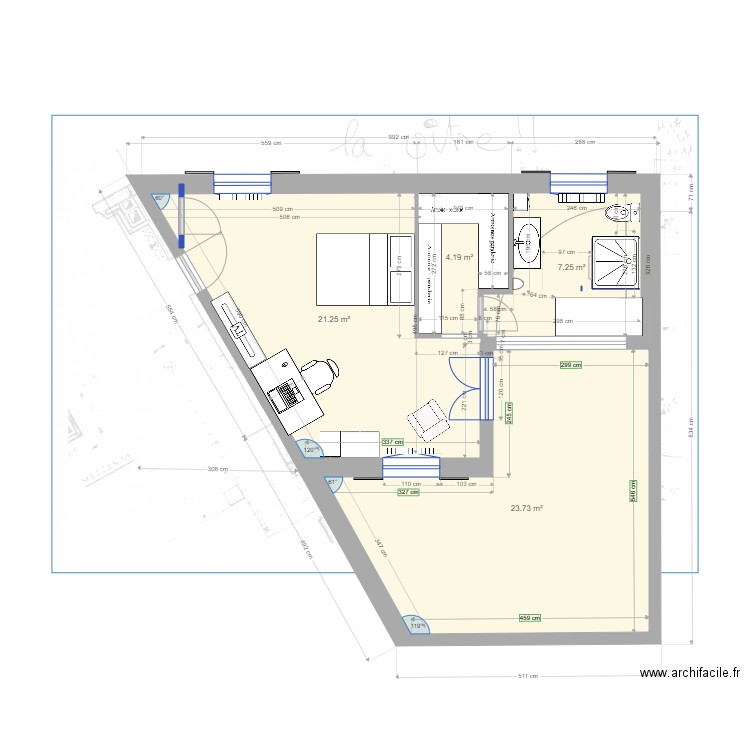 SdB etage crn2. Plan de 0 pièce et 0 m2