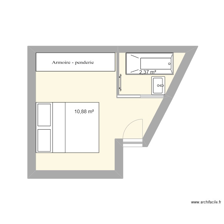Chambre v2. Plan de 0 pièce et 0 m2