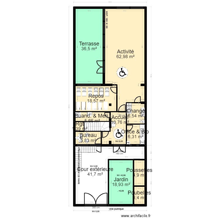 B92A28T projet pm. Plan de 21 pièces et 349 m2